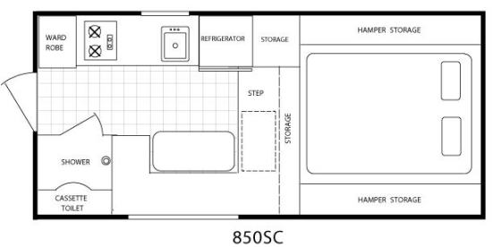 Kitchen, toilet/shower combo, dining area, bed. What else do you need?