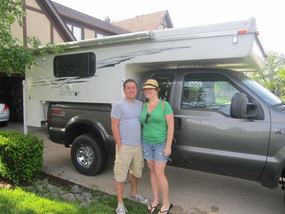 Jon and I getting ready to hit the road in our Northstar Camper