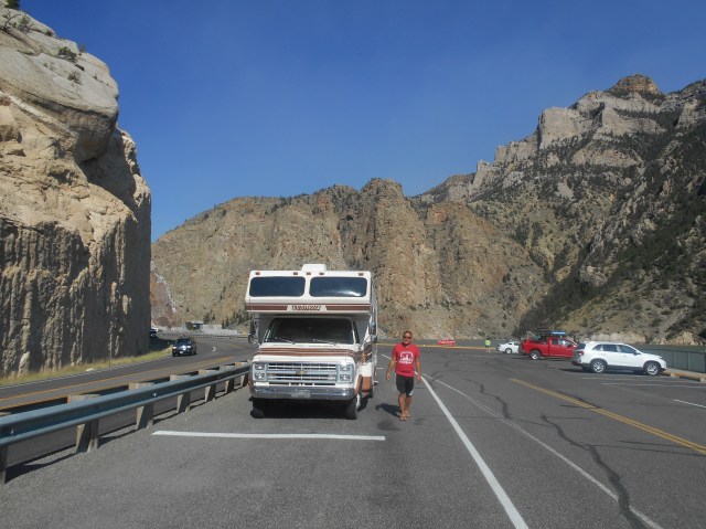 Parked at the Buffalo Bill Reservoir in Wyoming 