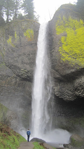 Jeff enjoying the front-row view of Latourell Falls